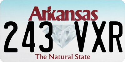 AR license plate 243VXR