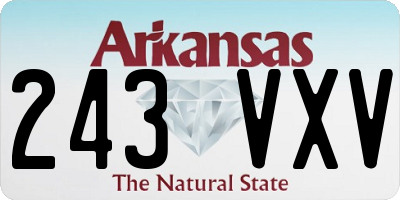 AR license plate 243VXV