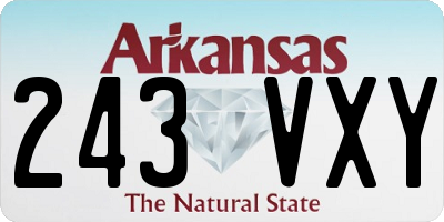 AR license plate 243VXY