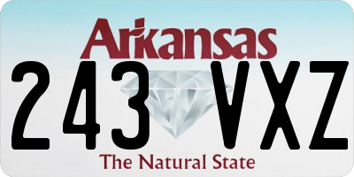 AR license plate 243VXZ