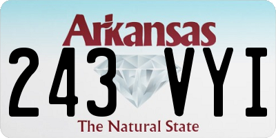 AR license plate 243VYI