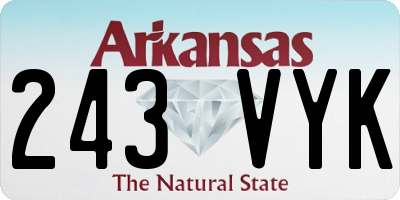 AR license plate 243VYK