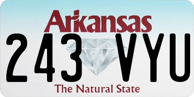 AR license plate 243VYU