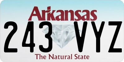 AR license plate 243VYZ