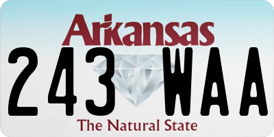 AR license plate 243WAA
