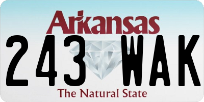 AR license plate 243WAK