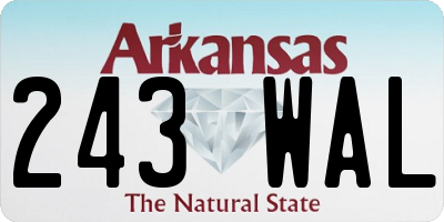 AR license plate 243WAL