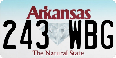 AR license plate 243WBG