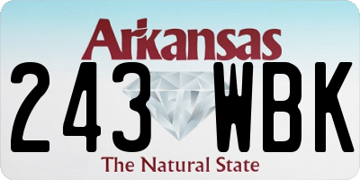 AR license plate 243WBK