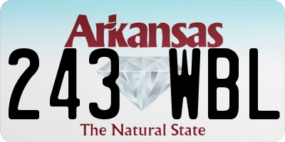 AR license plate 243WBL