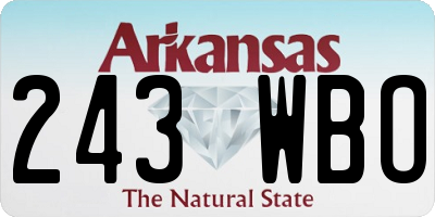 AR license plate 243WBO