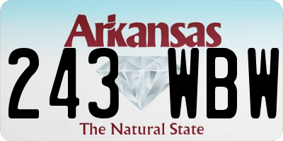 AR license plate 243WBW