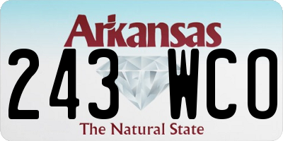 AR license plate 243WCO