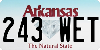 AR license plate 243WET