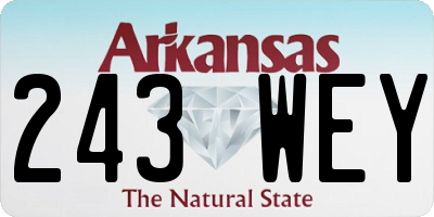 AR license plate 243WEY