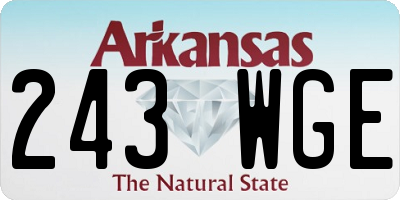 AR license plate 243WGE