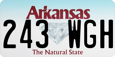 AR license plate 243WGH