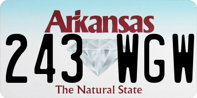 AR license plate 243WGW
