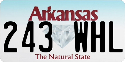 AR license plate 243WHL