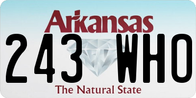 AR license plate 243WHO