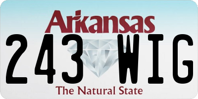AR license plate 243WIG