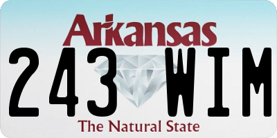 AR license plate 243WIM
