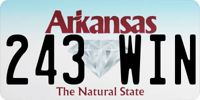 AR license plate 243WIN
