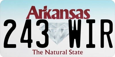 AR license plate 243WIR