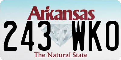 AR license plate 243WKO