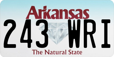 AR license plate 243WRI