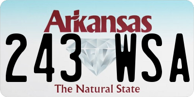 AR license plate 243WSA
