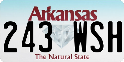 AR license plate 243WSH