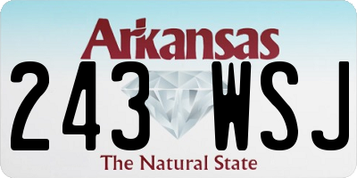 AR license plate 243WSJ