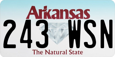 AR license plate 243WSN