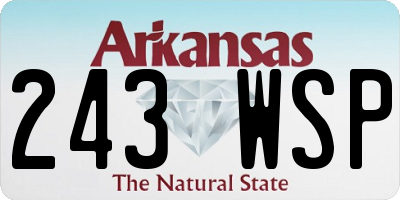 AR license plate 243WSP