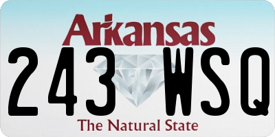 AR license plate 243WSQ
