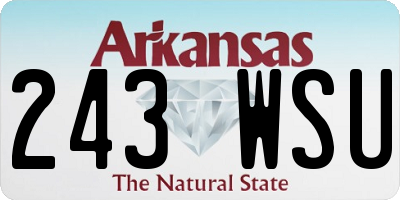 AR license plate 243WSU