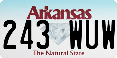 AR license plate 243WUW