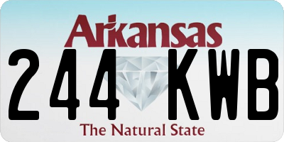 AR license plate 244KWB