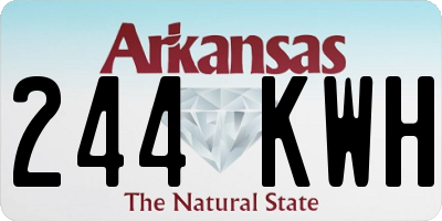 AR license plate 244KWH