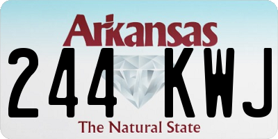 AR license plate 244KWJ