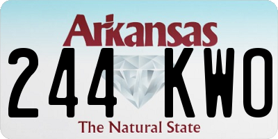 AR license plate 244KWO