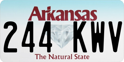 AR license plate 244KWV