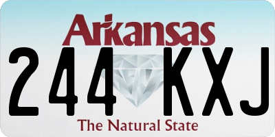 AR license plate 244KXJ