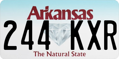 AR license plate 244KXR