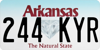 AR license plate 244KYR