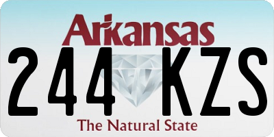 AR license plate 244KZS