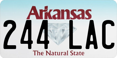 AR license plate 244LAC