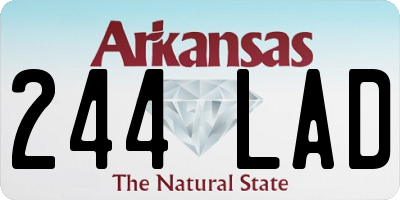 AR license plate 244LAD