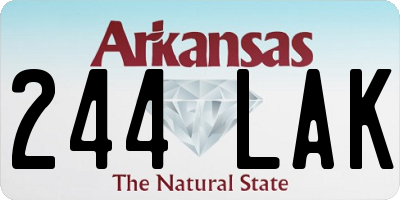 AR license plate 244LAK